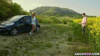 Cherry thug Sam blowjob sloppy agus coinneal ina butt dó a buille