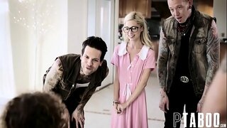 Sexy panna, zlato blondýna prdeli poprvé